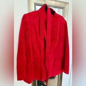 RARE Vintage Red suede blazer with belt. Made in Japan. Amazing condition.